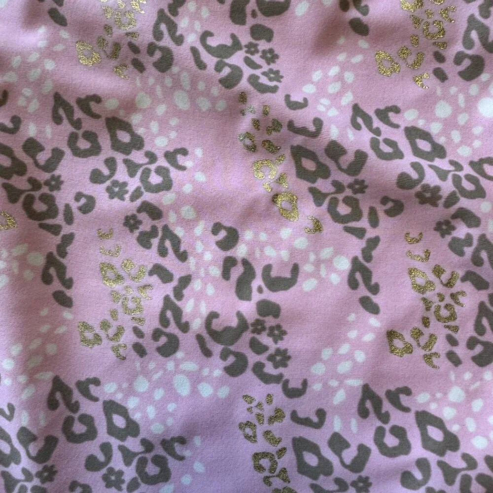 SHADE CRITTERS Leopard Spots Ruffle Swimsuit Girls 7 Pink Asymmetric One Piece - Picture 3 of 5